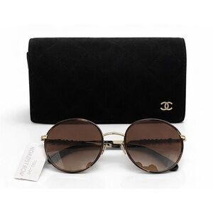 Chanel Pantos Sunglasses Tortoise / Gold Brown Gradient 4282 C429/S5 53/20/135